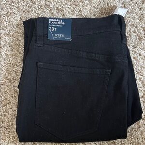 J. Crew Black high rise flare crop